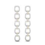 14k White Gold Chain-link Diamond Earrings Earring ABE-103.1C1-D  - Abtin & Co.