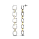 14k White Gold Chain-link Diamond Earrings Earring ABE-103.1C1-D  - Abtin & Co.