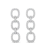 14k White Gold Diamond Chain-Link Drop Earrings Earring ABE-102.3W-D  - Abtin & Co.