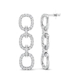 14k White Gold Diamond Chain-Link Drop Earrings Earring ABE-102.3W-D  - Abtin & Co.