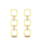 14k Yellow Gold Chain-link Diamond Earrings Earring ABE-102.1Y-D  - Abtin & Co.