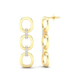 14k Yellow Gold Chain-link Diamond Earrings Earring ABE-102.1Y-D  - Abtin & Co.