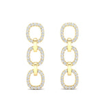 14k Yellow Gold Chain-link Diamond Earrings Earring ABE-102.2Y-D  - Abtin & Co.