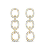 14k Yellow Gold Diamond Chain-Link Drop Earrings Earring ABE-102.3Y-D  - Abtin & Co.