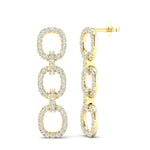 14k Yellow Gold Diamond Chain-Link Drop Earrings Earring ABE-102.3Y-D  - Abtin & Co.