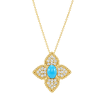 14K Yellow Gold Diamond & Turquoise Pendant Pendant ABP-136Y-TQD  - Abtin & Co.