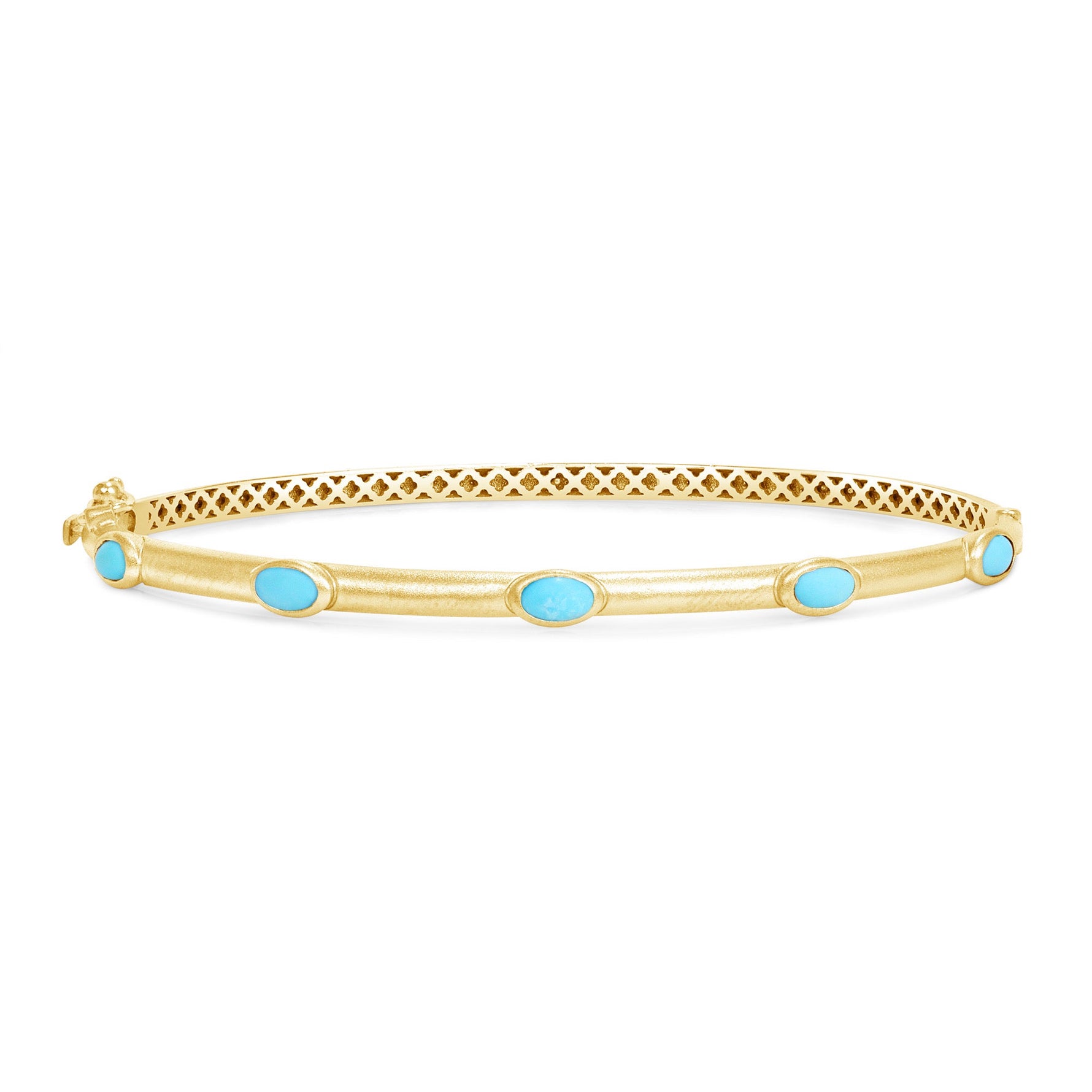 14K Yellow Gold Turquoise Bangle Bangle   - Abtin & Co.