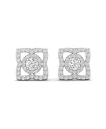 14KGold Diamond Lotus Stud Style Earrings Earring   - Abtin & Co.