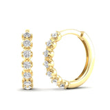 14k Gold Diamond Huggie Earrings - Abtin & Company 