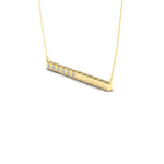 14K Gold Diamond Bar Pendant - Abtin & Company 