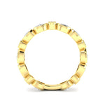 14K Gold Pear-shaped & Round Diamond Bezel Stackable Wedding Band - Abtin & Company 