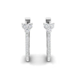 14K Gold Flower Diamond Huggie Earrings - Abtin & Company 