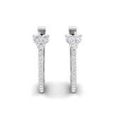 14K Gold Flower Diamond Huggie Earrings - Abtin & Company 