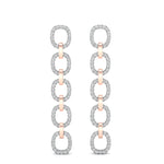 14k Two-toned Gold Chain-link Diamond Earrings - Abtin & Company 