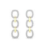 14k Two-toned Gold Chain-link Diamond Drop Earrings - Abtin & Company 
