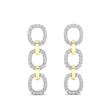 14k Two-toned Gold Chain-link Diamond Drop Earrings - Abtin & Company 