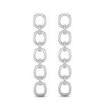 14k White Gold Chain-link Diamond Earrings - Abtin & Company 
