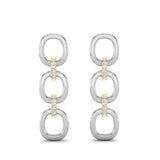 14k Two-toned Gold Chain-link Diamond Drop Earrings - Abtin & Company 