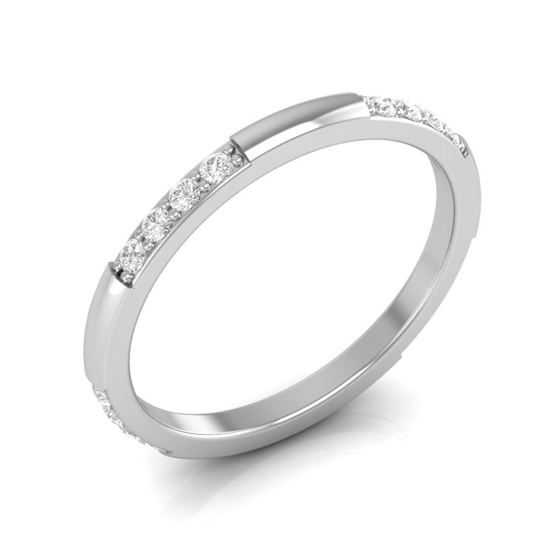 14k Gold Eternity Diamond Stackable Ring Wedding Band - Abtin & Company 