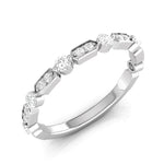 14k Gold Diamond Vintage Deco Stackable Ring Wedding Band - Abtin & Company 