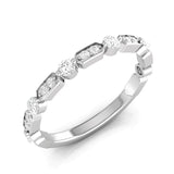 14k Gold Diamond Vintage Deco Stackable Ring Wedding Band - Abtin & Company 