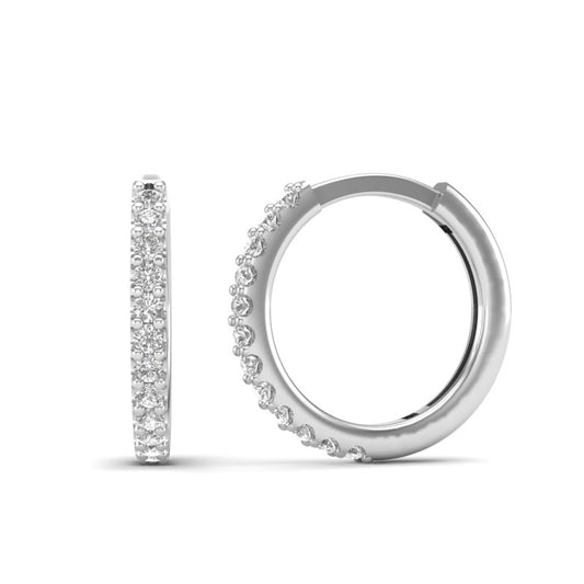 14k Gold Diamond Huggie Earrings - Abtin & Company 
