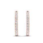 14k Gold Diamond Huggie Earrings - Abtin & Company 