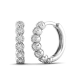 14k Gold Huggie Milgrain Diamond Earrings - Abtin & Company 