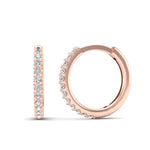 14k Gold Diamond Huggie Earrings - Abtin & Company 