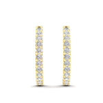 14k Gold Diamond Huggie Earrings - Abtin & Company 