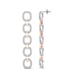 14k Two-toned Gold Chain-link Diamond Earrings - Abtin & Company 
