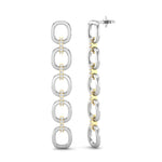 14k White Gold Chain-link Diamond Earrings - Abtin & Company 