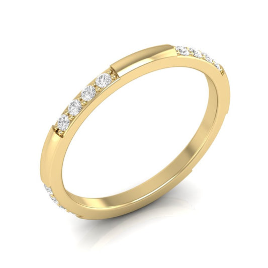 14k Gold Eternity Diamond Stackable Ring Wedding Band - Abtin & Company 
