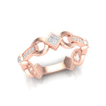 14k Diamond Interlock Stackable Ring Wedding Band - Abtin & Company 