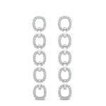14k Gold Chain-link Diamond Drop Earrings - Abtin & Company 