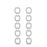 14k Gold Chain-link Diamond Drop Earrings - Abtin & Company 