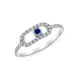 14K White Gold Blue Sapphire Fashion Ring - Abtin & Company 