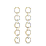 14k Two-toned Gold Chain-link Diamond Earrings - Abtin & Company 