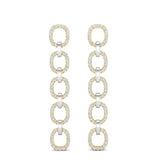 14k Two-toned Gold Chain-link Diamond Earrings - Abtin & Company 