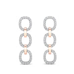 14k Two-toned Gold Chain-link Diamond Drop Earrings - Abtin & Company 