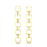 14k Two-toned Gold Chain-link Diamond Earrings - Abtin & Company 