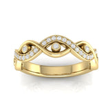 14k Gold Diamond Twisted Wedding Band Stacking Ring - Abtin & Company 