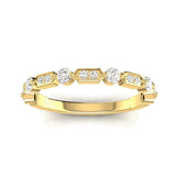 14k Gold Diamond Vintage Deco Stackable Ring Wedding Band - Abtin & Company 