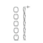 14k Gold Chain-link Diamond Drop Earrings - Abtin & Company 