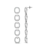 14k Gold Chain-link Diamond Drop Earrings - Abtin & Company 
