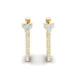 14K Gold Flower Diamond Huggie Earrings - Abtin & Company 