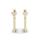 14K Gold Flower Diamond Huggie Earrings - Abtin & Company 