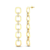 14k Two-toned Gold Chain-link Diamond Earrings - Abtin & Company 