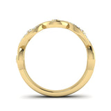 14k Gold Diamond Twisted Wedding Band Stacking Ring - Abtin & Company 