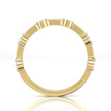 14k Gold Diamond Vintage Deco Stackable Ring Wedding Band - Abtin & Company 